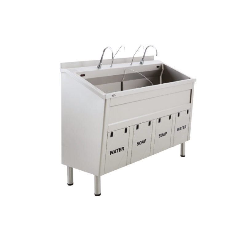 Double Stainless Steel Scrub Sinks